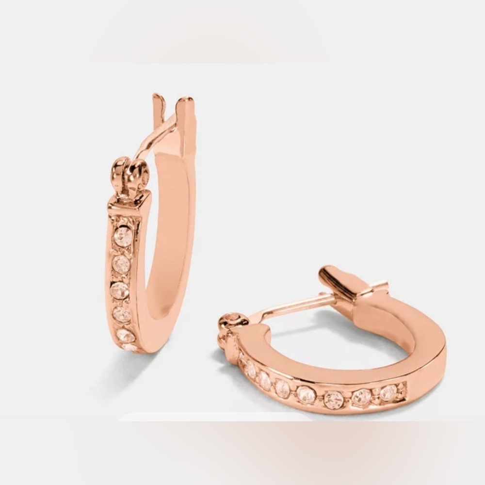 COACH Signature Pave Bar Earrings